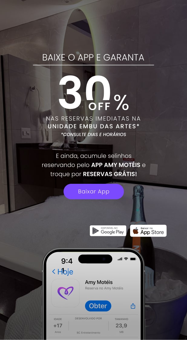 Baixe o app e garanta 40% off nas reservas imediatas na unidade embu das artes* *consulte dias e horários